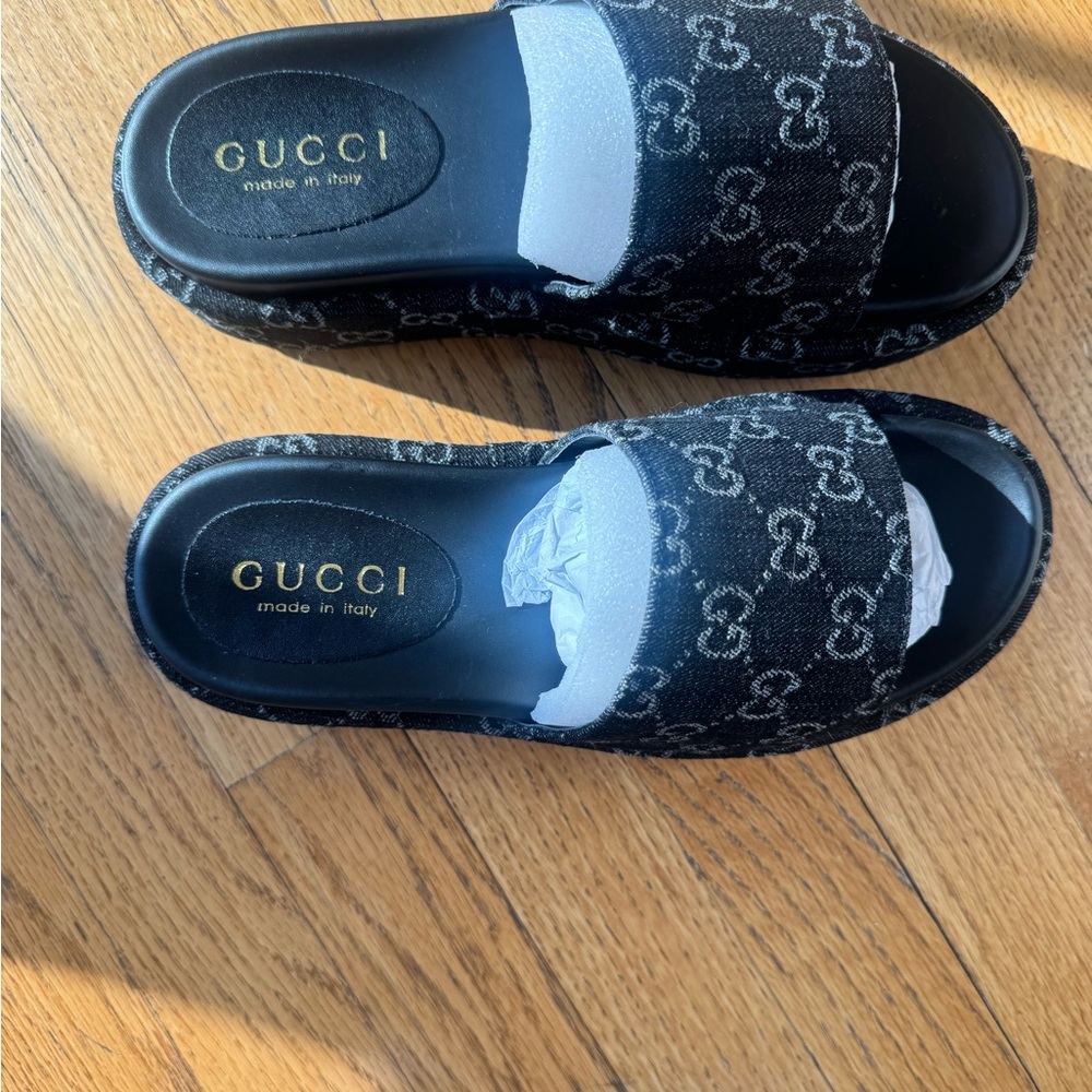 women’s gucci black platforms